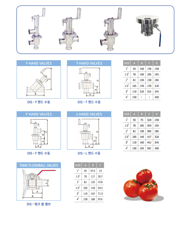 핸드 밸브 상세 자료