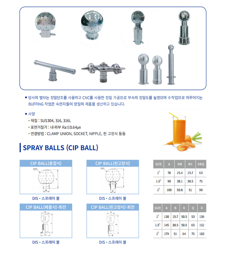 세척볼 (스프레이볼) 상세 자료